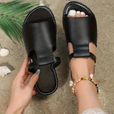 Breakj Fashion New Slippers Large-Size Hollow Pure-Color Fish Mouth Sandals