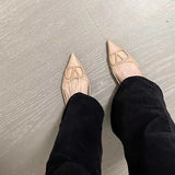 Breakj Design Sharp Head Soft Sole Single Shoe 2025 New Patent Skin Bare Light Commuting V Buckle Temperament Flat