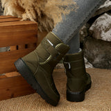 Breakj Warm Large Size Lady Snow Boots Women Magic Stick Waterproof High-Top Shoes