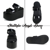 Brand Goth Open Toe Platform Wedges Thick Bottom women's Sandals Slides Punk Outdoor Leisure Casual Summer Women