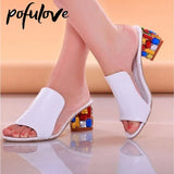Heel Slippers Ladies Thick Sole Fashion Casual Summer Beach Sandals and