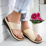 Large-Size Toe Sandals Flat-Soled Solid-Color Sandals Women's Thick Soles Women's Sandals Direct