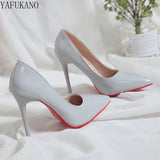 Black Sexy Stiletto High Heels Classic Womens Pumps 6cm/10cm Party Wedding Shoes Fashion Pointed Toe Red Sole Single