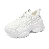 Bottom Fashion Dad Shoes Female Style 2024 New Autumn Breathable Increase Climax Retro Small White Casual Sports Shoes