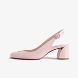 Breakj Red-Soled Shoes Coarse Women's High Heels Show T-Sex A Sexy Elegant Round Head Behind The Empty Mary Jane High
