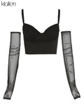 Autumn Fashion Casual Sexy Solid Y2K Camisole With Removable Sleeve For Women Simple Wild Club Streetwear Female T