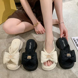 Breakj Slippers Women Wear Net Red Summer Sandals 2025 New Summer Cute Fashion Bow In