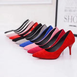 Size Women's Pumps Pointed Toe Patent Leather High Heels Dress Shoes White Wedding Shoes Thin Heels Basic Pump Red