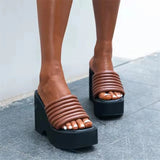 Luxury Female Thick High Heels Sandals Fashion Platform Summer Women Sandals Party Elegant Shoes Zapatos Mujer Size