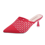 Women Shoes Pointed Woven High Heels Fashion Women Heels Stilettos Mules Loafer Casual Feminine Slippers Sandalias