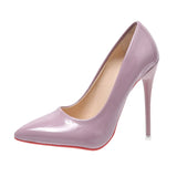 Breakj Large-Size Spring High Heel High-Heeled Shoes Leather Sharp Single Shoes Women's Shoes Size
