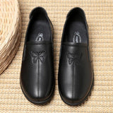 Soft new Soled Mother Black Single Shoes Leather Non-slip Casual Comfortable Middle-aged Ladies Flat Shoes Ladies