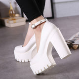 Breakj 2025 New Ultra-High-Heeled Women's Shoes Stage Model Single-Shoe Coarse Night Club DJ Work Shoes Show