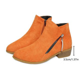 Breakj Thick Background Solid Color Tip Side Zipper Martin Boots 2025 Spring And Autumn New Short-Box Women