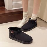 And Winter New Thick-Soled Snow Boots With Plush And Thickened Fashion Warm Cotton Shoes Middle Sleeve Shoes With Pure Color Women's Cotton