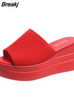 White Slippers Wedge Heels Women Sandals Platform Wedges Shoes Ladies Summer Sandals Beach Sandals High Platform