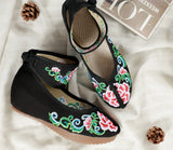 Breakj Heels Single Shoes Dance Shoes Embroidered Cloth Shoes Inside The High Slope And Spring And Autumn Women's Shoes Ethnic