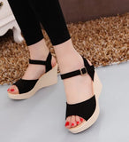 Summer New Open-toed Fish Head Fashion Waterproof Platform Waterproof Platform High-heeled Wedge Sandals Women's