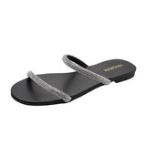 Breakj Red Temperament Sandals 2025 Summer New Fairy Wind With Water Drill Flat Bottom Jacket Cool Slippers Outside
