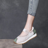 Breakj Layer Of Cowhilla Retro Color Mary Treasure Shoes Women 2025 Spring And Summer New Word With Flat Bottoms With Shallow Single