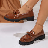 Breakj Lofu Shoes Women 2025 Spring And Summer New Roundhead With Thick Bottom Handy Korean Version Comfort Single