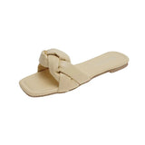 Wild trend Simple Young Women White Slippers Fashion Flats Open Toe Summer Slippers Slides Women Casual Shoes